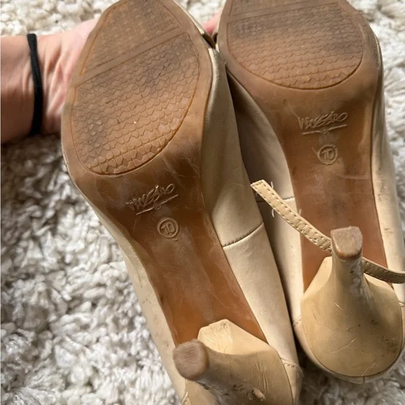 Chic Beige evening, going out cream, high heels Peep-Toe Heels - Picture 4 of 4